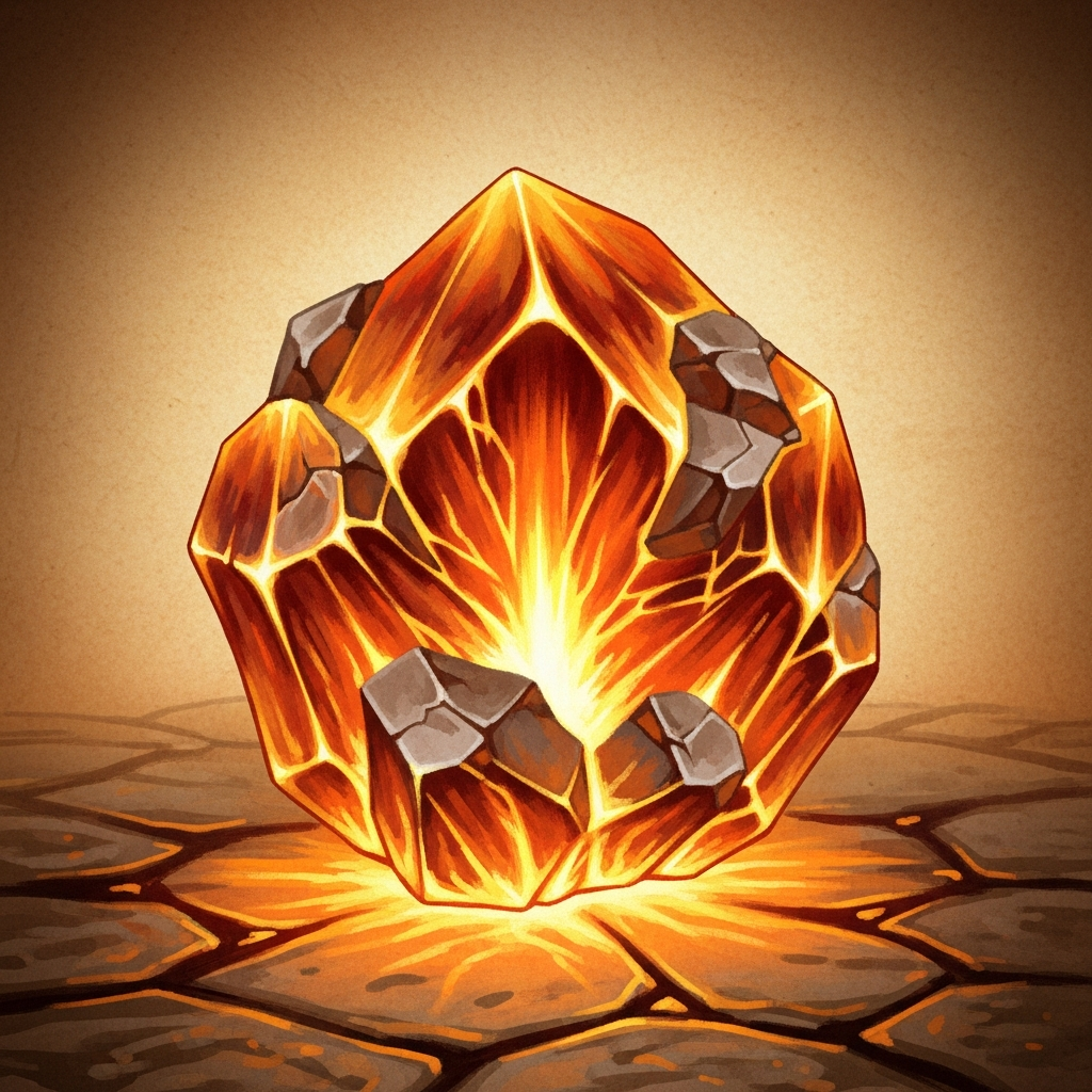 Emberite — Mineral (molten, glowing, industrial-grade) Khaldun-exclusive (world brief) portrait