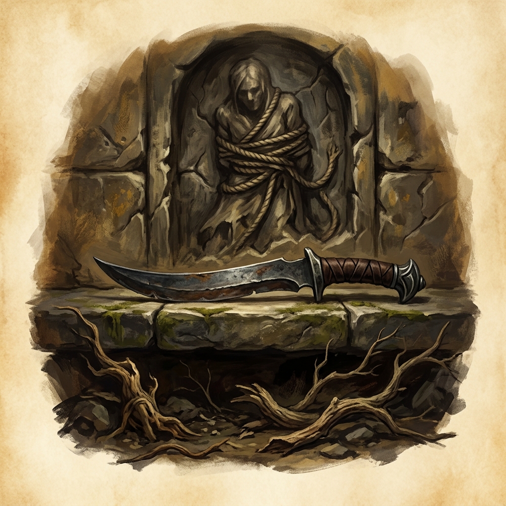 The root room's curved knife, Curved knife (unidentified) portrait