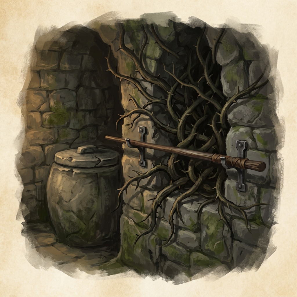 The root room's wooden staff, Wooden staff (unidentified) portrait