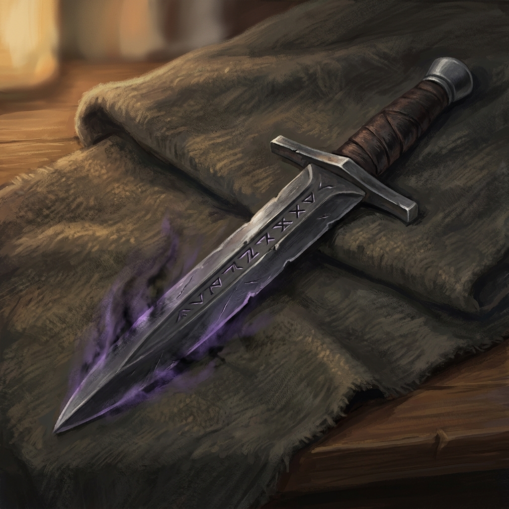The cultist's dagger, Dagger (unidentified), rune-inscribed portrait